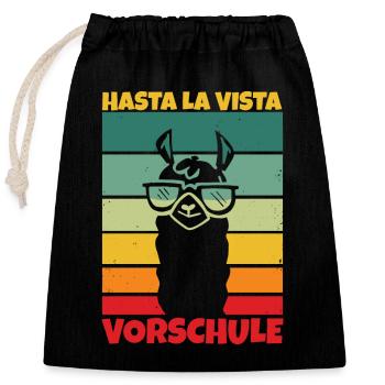 Vorschulkind Verabschieden Kindergarten Vorschule - Verschließbarer Geschenkbeutel aus Baumwolle (25x30cm) - Schwarz - Vorne