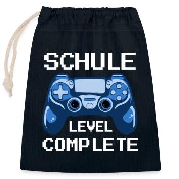 Schule Geschafft Schulabsolvent Schulabgänger - Verschließbarer Geschenkbeutel aus Baumwolle (25x30cm) - Navy - Vorne