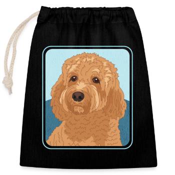 Cavapoo Dogs Cavoodle Dog Owner Cadeau - Sac cadeau en coton avec cordon (25 x 30 cm) - noir - Devant