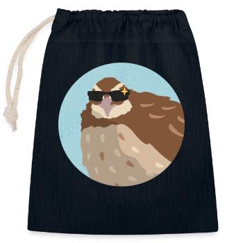 Quail Quail Breeder Quail Keeping Gift - Closable cotton gift bag (25x30cm) - navy - Front
