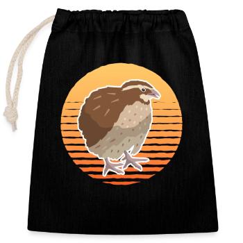 Quails quail breeder quail keeping gift - Closable cotton gift bag (25x30cm) - black - Front