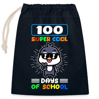 100 Schultage Schule Kinder Schüler Geschenk - Verschließbarer Geschenkbeutel aus Baumwolle (25x30cm) - Navy - Vorne