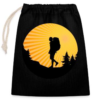 Hiking Clothing Outdoor Backpacking Camping - Closable cotton gift bag (25x30cm) - black - Front