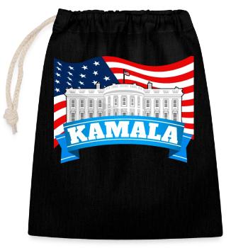 Kamala Harris 2024 For President - Closable cotton gift bag (25x30cm) - black - Front