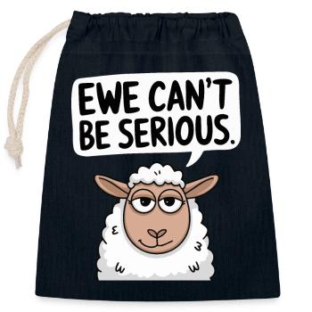 Ewe cant be serious - funny sheep design - Closable cotton gift bag (25x30cm) - navy - Front
