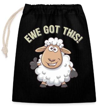 Ewe Got This - Closable cotton gift bag (25x30cm) - black - Front