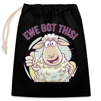 Ewe Got This - Closable cotton gift bag (25x30cm) - black - Front