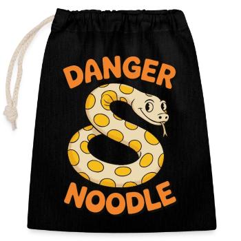 Danger Noodle – Funny Snake Design - Closable cotton gift bag (25x30cm) - black - Front