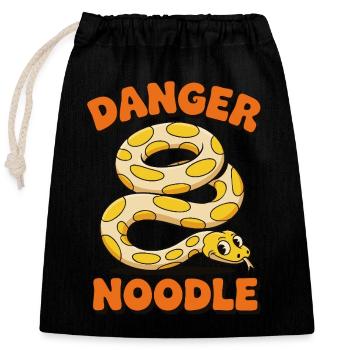 Danger Noodle – Lustiges Schlangen Design - Verschließbarer Geschenkbeutel aus Baumwolle (25x30cm) - Schwarz - Vorne