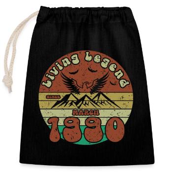35e anniversaire Légende vivante depuis VIN 03/1990 - Sac cadeau en coton avec cordon (25 x 30 cm) - noir - Devant