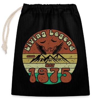 50th Birthday Living Legend since VIN 05/1975 - Closable cotton gift bag (25x30cm) - black - Front