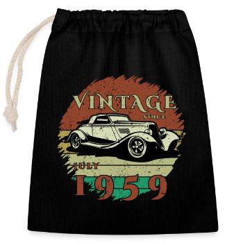 66th Birthday - Classics - Vintage since 07/1959 - Closable cotton gift bag (25x30cm) - black - Front