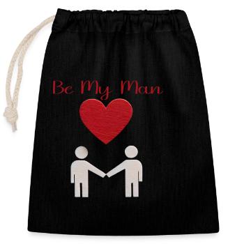 Love Message Silhouette - Closable cotton gift bag (25x30cm) - black - Front