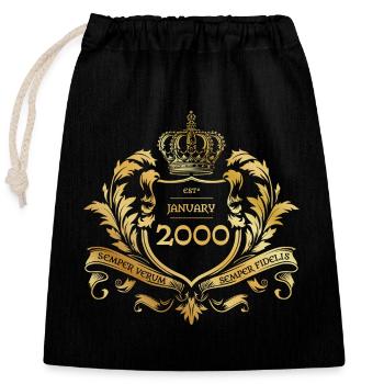 25e anniversaire Semper Verum - Création 01/2000 - Sac cadeau en coton avec cordon (25 x 30 cm) - noir - Devant