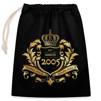 20e anniversaire Semper Verum - Création 03/2005 - Sac cadeau en coton avec cordon (25 x 30 cm) - noir - Devant