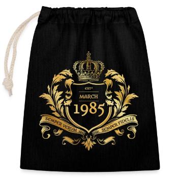 40e anniversaire Semper Verum - Création 03/1985 - Sac cadeau en coton avec cordon (25 x 30 cm) - noir - Devant