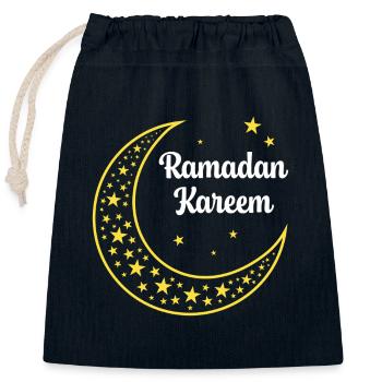 Ramadan Kareem - Closable cotton gift bag (25x30cm) - navy - Front
