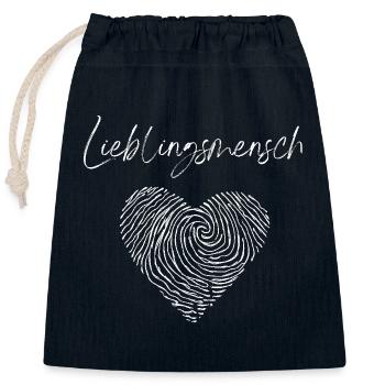 Favorite person - Closable cotton gift bag (25x30cm) - navy - Front