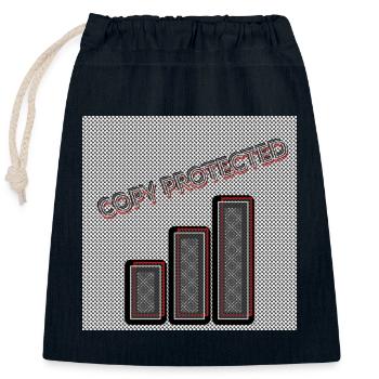 Copy protected (Kopiergeschützt) - Abbild - 2023 - Verschließbarer Geschenkbeutel aus Baumwolle (25x30cm) - Navy - Vorne