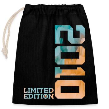 16TH BIRTHDAY LIMITED EDITION 2010 - Closable cotton gift bag (25x30cm) - black - Front