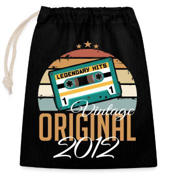 Millésime 2012 Born Original 2012 Anniversaire - Sac cadeau en coton avec cordon (25 x 30 cm) - noir - Devant