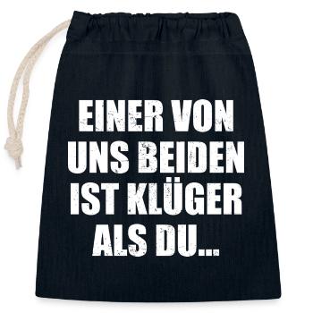 Smart sayings duo - Closable cotton gift bag (25x30cm) - navy - Front