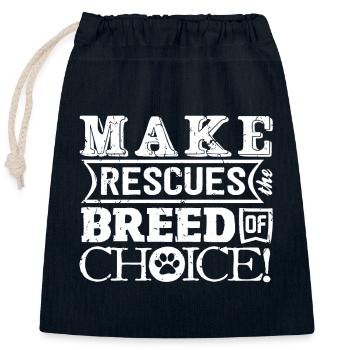 Make Rescue Breed Choice - Closable cotton gift bag (25x30cm) - navy - Front