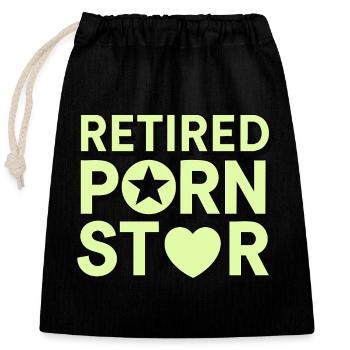 Retired Porn Star - Closable cotton gift bag (25x30cm) - black - Front