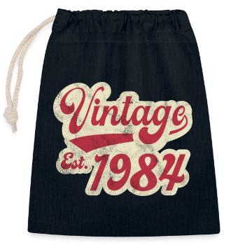 Jahrgang Est 1984 - Verschließbarer Geschenkbeutel aus Baumwolle (25x30cm) - Navy - Vorne