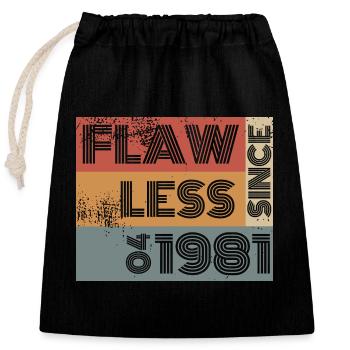 44. Birthday Flawless since 04/1981 - Closable cotton gift bag (25x30cm) - black - Front