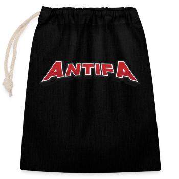 ANTIFA Streetwear - Closable cotton gift bag (25x30cm) - black - Front