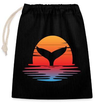 Save the Whales Ocean Orca Blue Whale Humpback Whale - Closable cotton gift bag (25x30cm) - black - Front