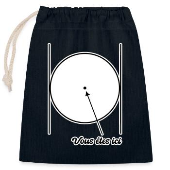 Vous êtes ici - 2 Saints Jean - . dans un cercle - Sac cadeau en coton avec cordon (25 x 30 cm) - bleu marine - Devant