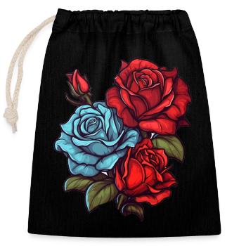 Schöne Rosen - Verschließbarer Geschenkbeutel aus Baumwolle (25x30cm) - Schwarz - Vorne