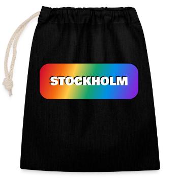 STOCKHOLM RAINBOW PRIDE - Verschließbarer Geschenkbeutel aus Baumwolle (25x30cm) - Schwarz - Vorne