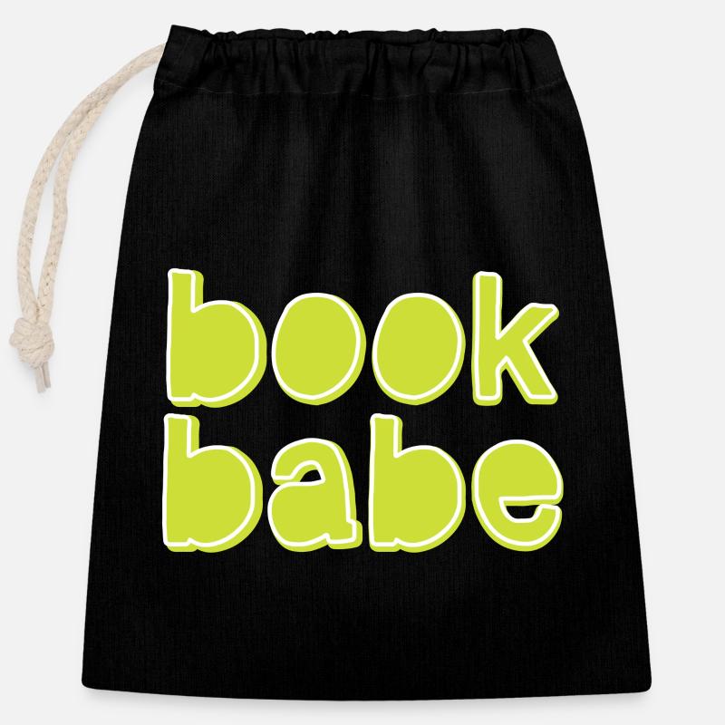 Book Babe - Verschließbarer Geschenkbeutel aus Baumwolle (25x30cm) - Schwarz