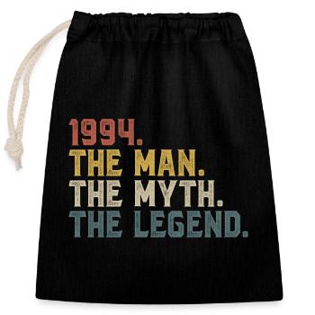 1994 Man Myth Legend - Closable cotton gift bag (25x30cm) - black - Front