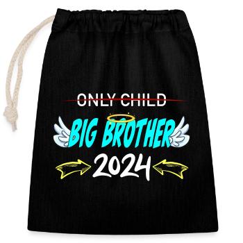 Enfant unique - Big Brother 2024 Bébé - Sac cadeau en coton avec cordon (25 x 30 cm) - noir - Devant
