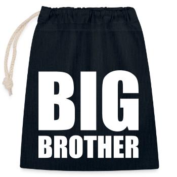 Big brother - Closable cotton gift bag (25x30cm) - navy - Front