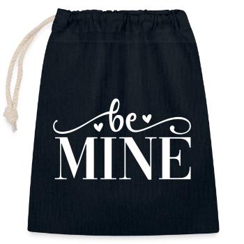 Be Mine Heart - Closable cotton gift bag (25x30cm) - navy - Front