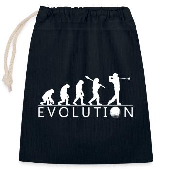 Evolution Of Golf - Closable cotton gift bag (25x30cm) - navy - Front