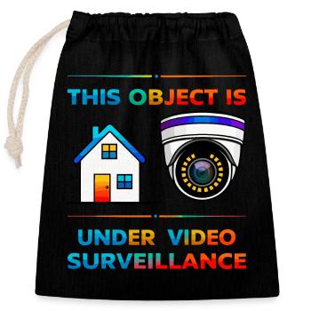 Building surveillance - Closable cotton gift bag (25x30cm) - black - Front