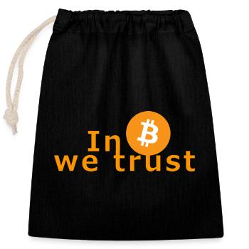 En Bitcoin we trust - Crypto Nerds Investor Exchange - Sac cadeau en coton avec cordon (25 x 30 cm) - noir - Devant