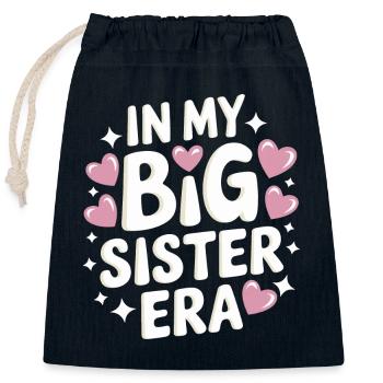 Sister Sibling Family - Closable cotton gift bag (25x30cm) - navy - Front