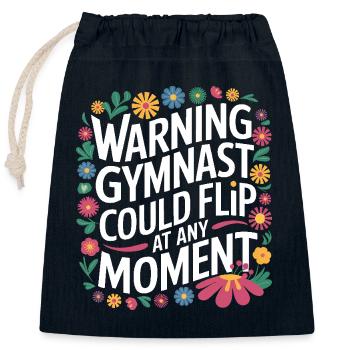 Gymnastics Gymnastics - Closable cotton gift bag (25x30cm) - navy - Front