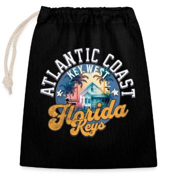 Florida keys Key West - Closable cotton gift bag (25x30cm) - black - Front
