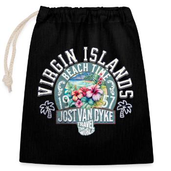 Beach time Virgin islands 2 - Closable cotton gift bag (25x30cm) - black - Front