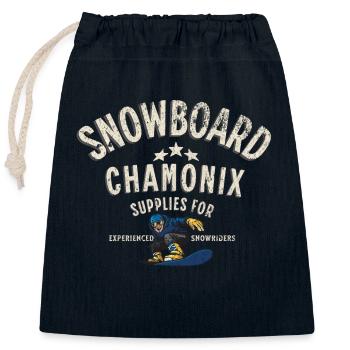 Chamonix snowboarding - Closable cotton gift bag (25x30cm) - navy - Front