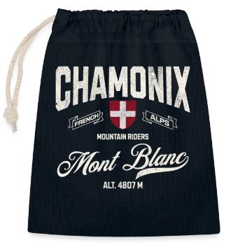 Chamonix Mountain riders - Closable cotton gift bag (25x30cm) - navy - Front