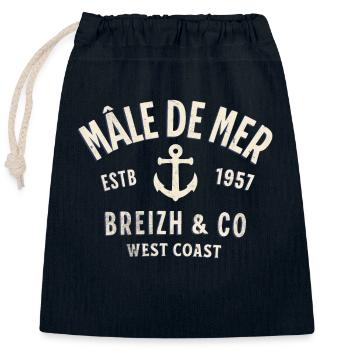 Male of the Sea Breizh Co - Closable cotton gift bag (25x30cm) - navy - Front